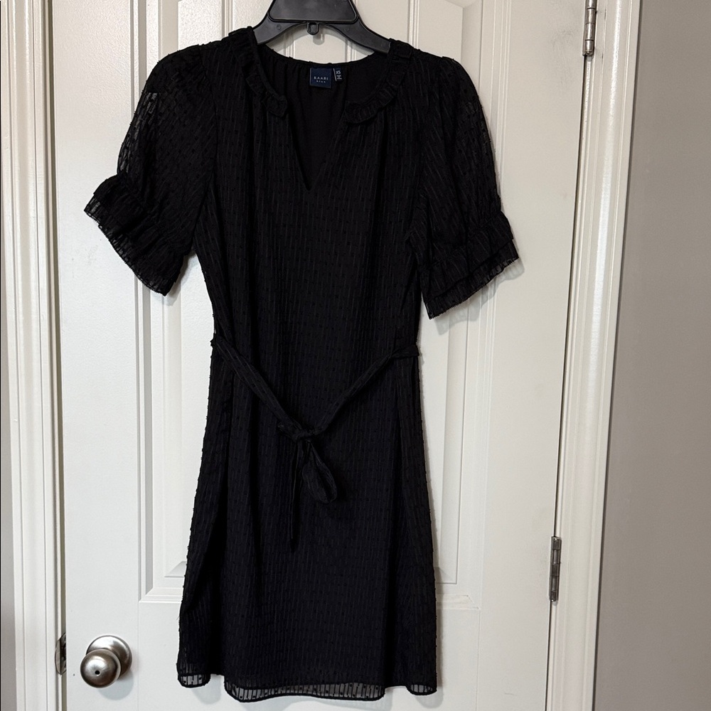 Kaari Blue -Black Mini Dress with Tie Waist